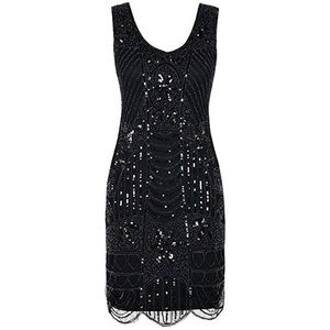 Flapper Gatsby Sequin Scalloped Cocktail Dress